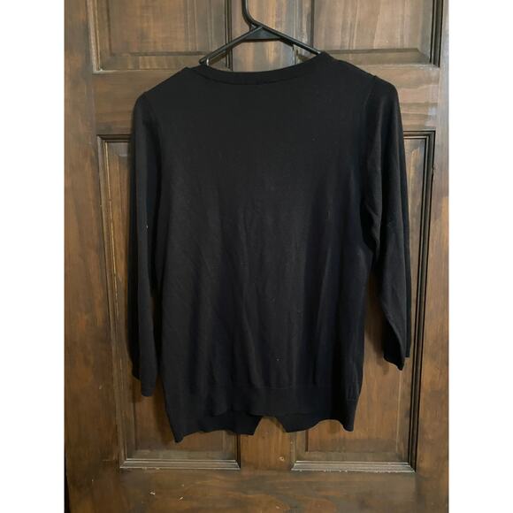 Talbots Small Black Button Front Cardigan Sweater Silk Cotton Blend - Picture 5 of 8